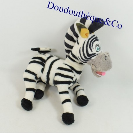 Peluche Marty Zèbre DREAMWORKS HEROES Madagascar 3 blanc et noir