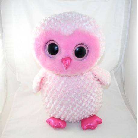 Big plush Twiggy owl TY pink big bright eyes wings 44 cm