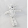 Doudou gato BOUT'CHOU Monoprix blanco gris estrellas 29 cm