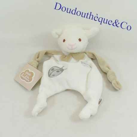 Doudou flaches Schaf ALS GLÜCK GRAU WEIß 29 cm