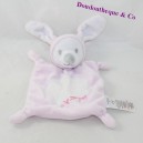 Doudou flat rabbit GRAIN OF WHEAT pink embroidery