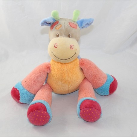 Plush giraffe NATTOU Oasis orange blue green 28 cm