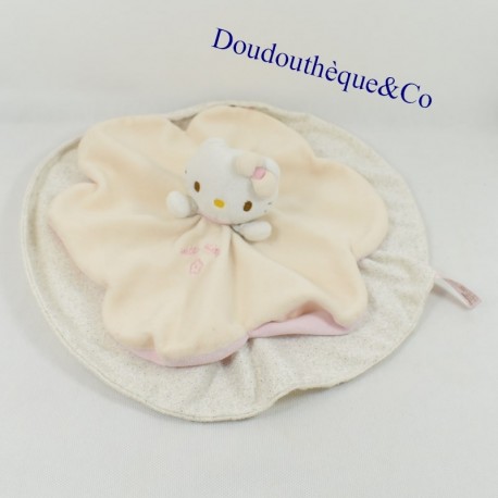 Doudou flat puppet HELLO KITTY SANRIO pink and round flowery