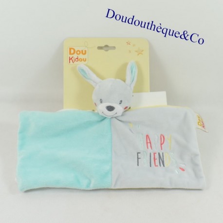 Doudou flach Hase DOUKIDOU happy friends blau 28 cm