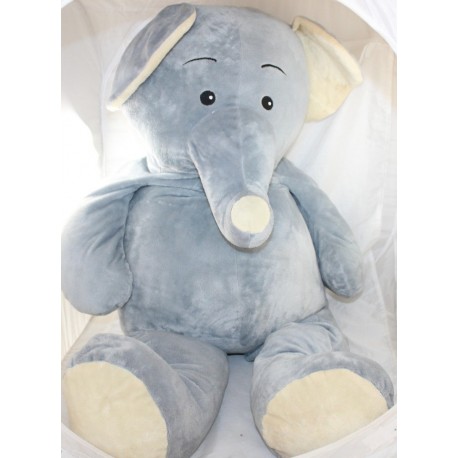 Gran peluche XXL elefante MAX & SAX gris beige Carrefour 1m / 100 cm