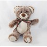 Teddybär INTERFLORA braun meliert karierter Knoten 23 cm