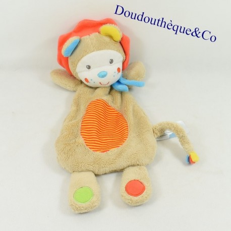 Doudou leone piatto SIMBA TOYS Nicotoy sciarpa blu strisce 32 m