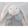 Plush rabbit BOUCHARA striped dress fabrics collar fur blue 32 cm