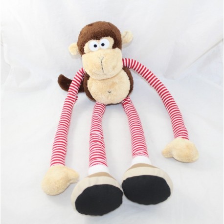 Plush monkey MAXITA stretchable legs arms striped red white 55 cm