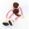 Mono de peluche MAXITA piernas estirables brazos rayados rojo blanco 55 cm