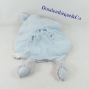 Doudou flat rabbit TOM & ZOÉ round puppet gray blue 26 cm