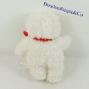 Peluche ours AUZOU blanc écharpe rouge 19 cm