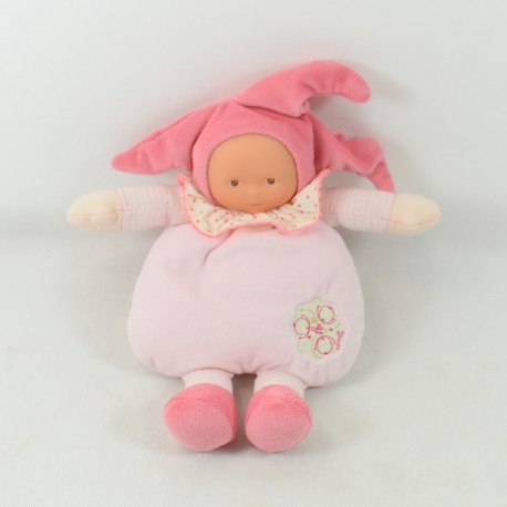 Doudou elfo COROLLA bambola colletto rosa modello cuori 23cm