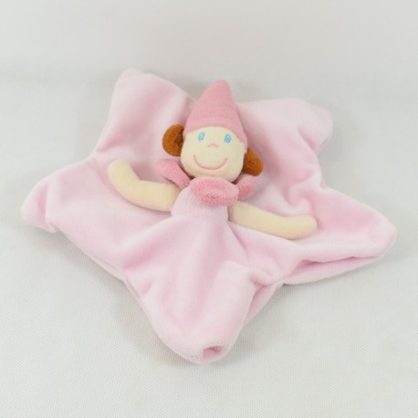Manta plana Hada NICOTOY rosa claro estrella sombrero puntiagudo 22 cm