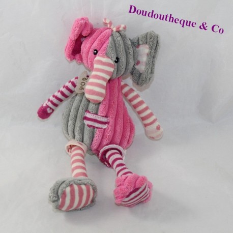 Plush elephant STORY OF BEAR Ribbed puppet