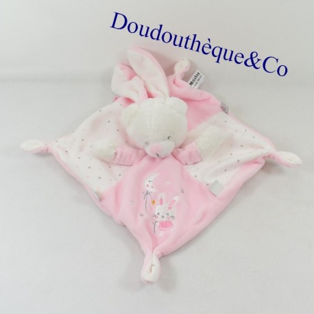 Doudou Flachbär MAX & SAX Kapuze Kaninchen rosa Mond und Sterne Carrefour Doudou Flachbär MAX & SAX Kapuze Kaninchen rosa Mond und Sterne Carrefour