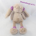 Plush rabbit BUKOWSKI beige socks darling purple pink 28 cm