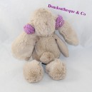 Coniglio di peluche BUKOWSKI calze beige tesoro viola rosa 28 cm