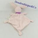 Doudou flaches Kaninchen TEX Diamant rosa blumig Carrefour 34 cm