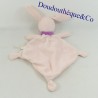 Doudou flaches Kaninchen TEX Diamant rosa blumig Carrefour 34 cm