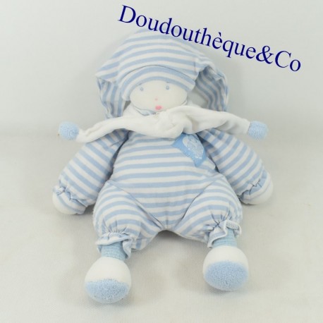 Plush Elf MOULIN ROTY striped white and blue cap 27 cm
