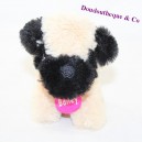 Perro de peluche ZDT Bailey beige cuello negro rosa
