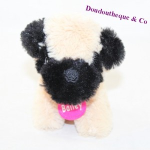 Plush dog ZDT Bailey beige black collar pink