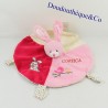 Blanket flat rabbit RODADOU CORSICA round pink tether attachment 30 cm