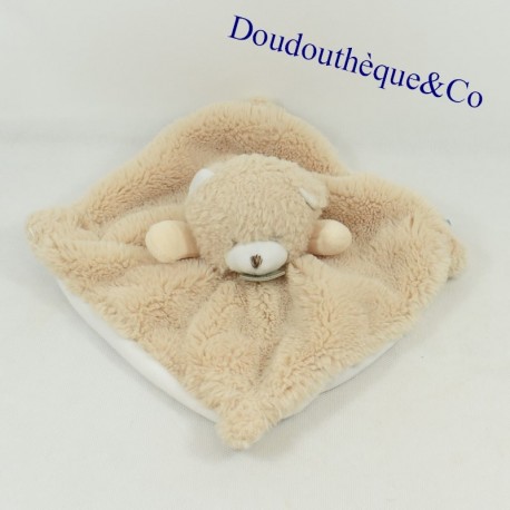 Blanket flat bear BABY NAT' Pap'ours honey BN0485 25 cm