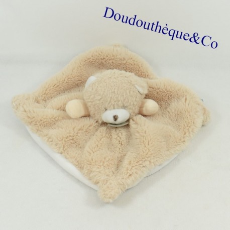 Doudou plat ours BABY NAT' Pap'ours miel BN0485 25 cm