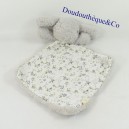 Blanket flat rabbit BOUCHARA Eurodif gray and flowery diamond 32 cm