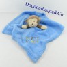Doudou flat monkey TOM & KIDDY Small monkey blue square 38 cm
