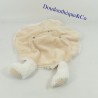Doudou plat mouton JUMI rond blanc écru Marionnette 32 cm