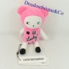 Doudou Bär LUCKYBOYSUNDAY rosa und weißer Bär 22 cm