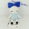 Doudou kleines Mädchen LUCKYBOYSUNDAY blau und weiß Babyhäcksler 25 cm