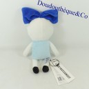 Doudou petite fille LUCKYBOYSUNDAY bleu et blanc Baby chipper 25 cm