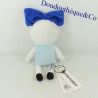Doudou kleines Mädchen LUCKYBOYSUNDAY blau und weiß Babyhäcksler 25 cm