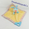 Doudou flat rabbit PREMAMAN PLAYGRO yellow and blue teething ring 31 cm