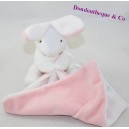 Doudou handkerchief rabbit CADET ROUSSELLE white pink