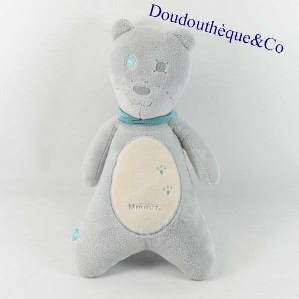 Peluche sonore ours MYHUMMY My hummy gris bruit blanc 36 cm - SOS d