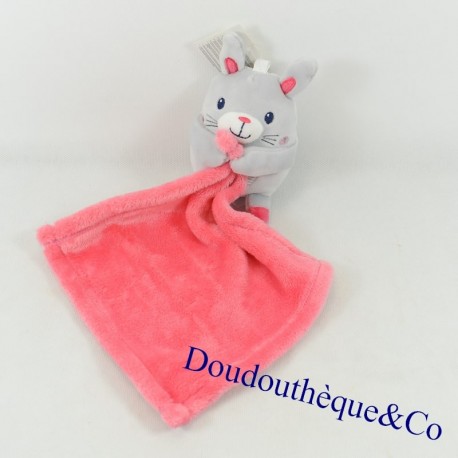 Doudou Taschentuch Kaninchen SIMBA TOYS grau und Taschentuch rosa 30 cm