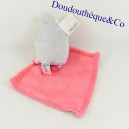 Pañuelo Doudou conejo SIMBA TOYS gris y pañuelo rosa 30 cm