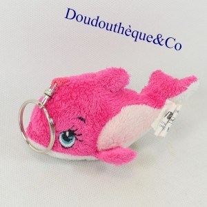 Llavero delfín SANDY o pez rosado y blanco 11 cm