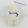 Teddy bear BOULGOM white pulls tongue vintage pink nose 22 cm