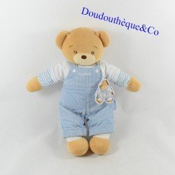 Teddy bear KALOO blue and white collection overalls and cuddly toy 33cm