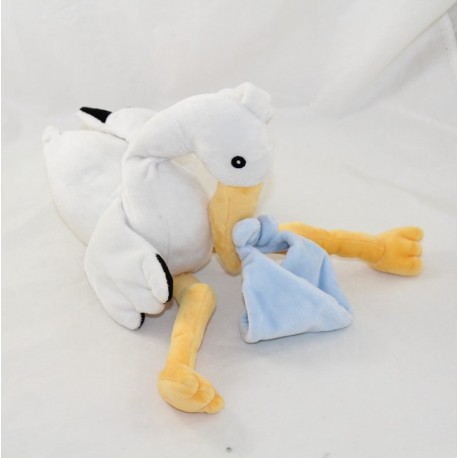 Plüsch Storch PLUSH & COMPANY weiß blaues Bundle 36 cm