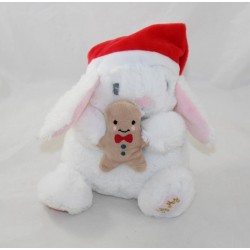 Plush rabbit SERGEANT MAJOR Christmas gingerbread white pink 20 cm