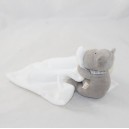Doudou handkerchief hippopotamus JACADI gray white 12 cm