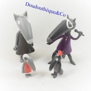 Figurines Loup AUZOU lot de 4 Louve et Loup noel et loup chanteur