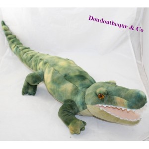 Plush crocodile green eyes plastic alligator 67 cm
